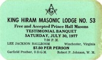 Admission ticket, Testimonial Banquet